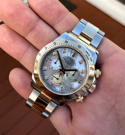 rolex mop daytona|rolex daytona 2 tone price.